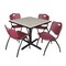 Cain Cain Square Table & Chair Set, Wood, Metal, Plastic Top, Maple TB4242PL47BY - alternate 1